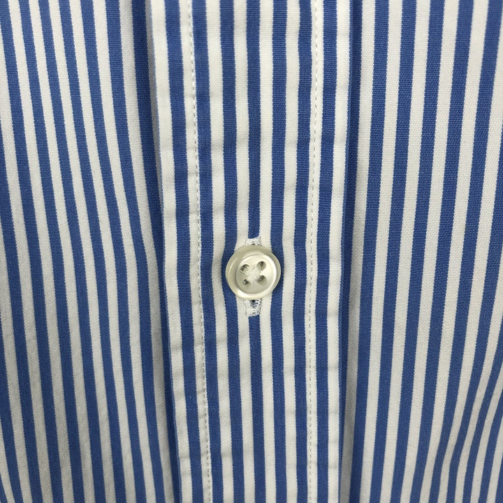 Ralph Lauren CUSTOM FIT long sleeve button down striped shirt men's size M cotton Blue type light blue Vintage Second Hand