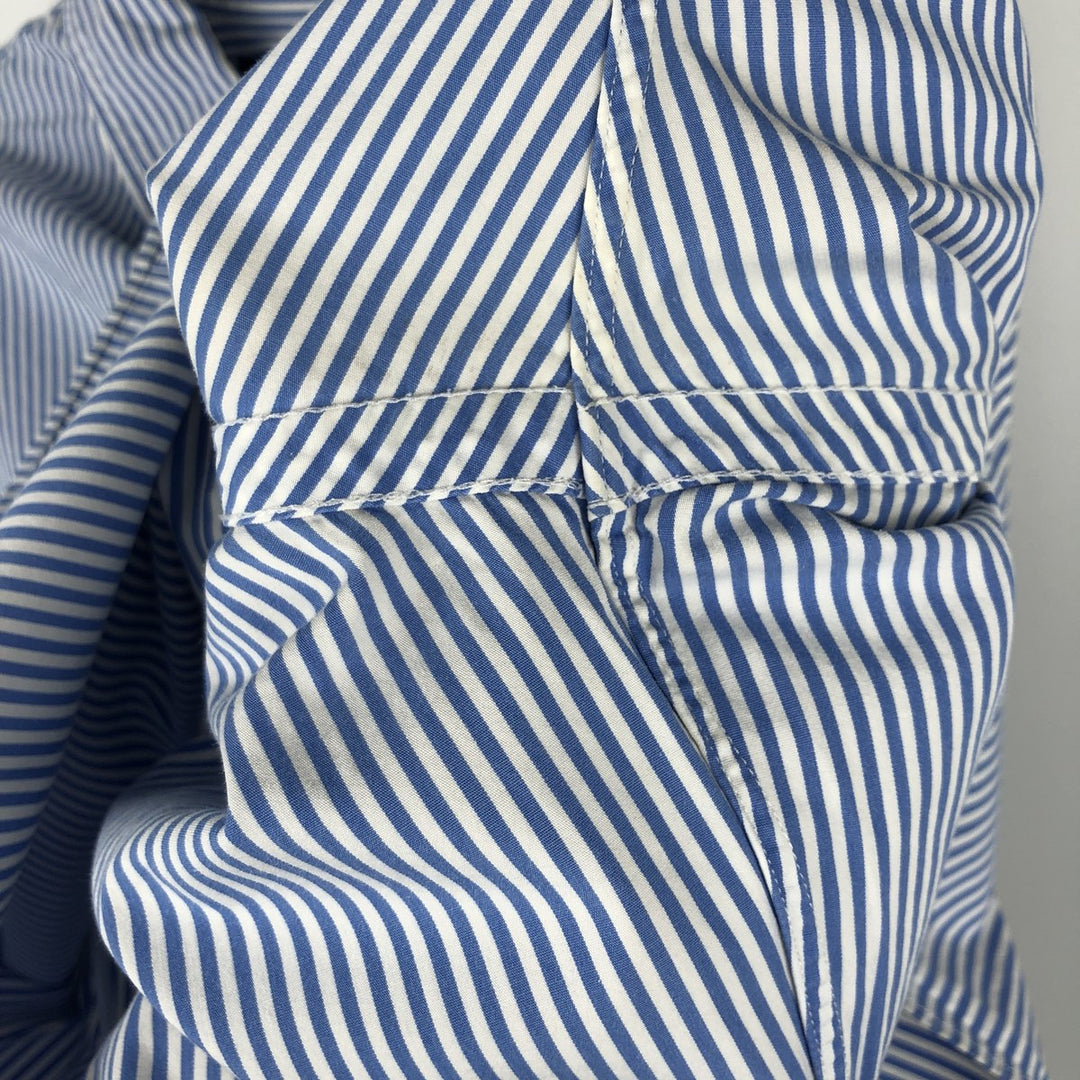 Ralph Lauren CUSTOM FIT long sleeve button down striped shirt men's size M cotton Blue type light blue Vintage Second Hand