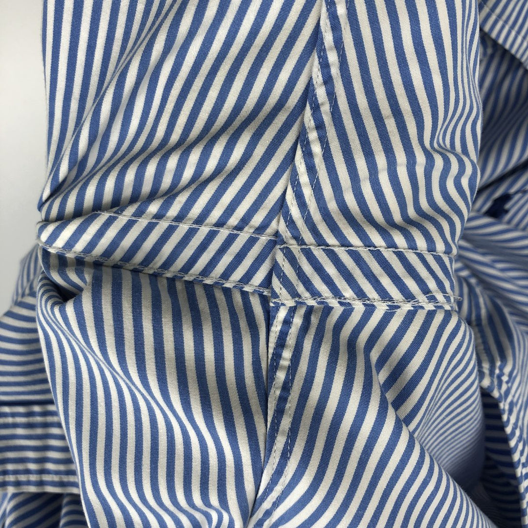 Ralph Lauren CUSTOM FIT long sleeve button down striped shirt men's size M cotton Blue type light blue Vintage Second Hand