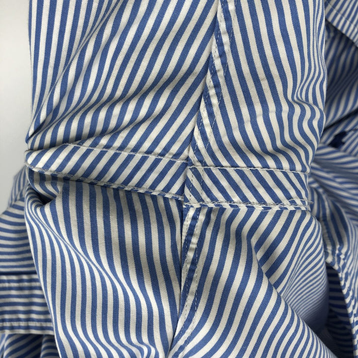 Ralph Lauren CUSTOM FIT long sleeve button down striped shirt men's size M cotton Blue type light blue Vintage Second Hand