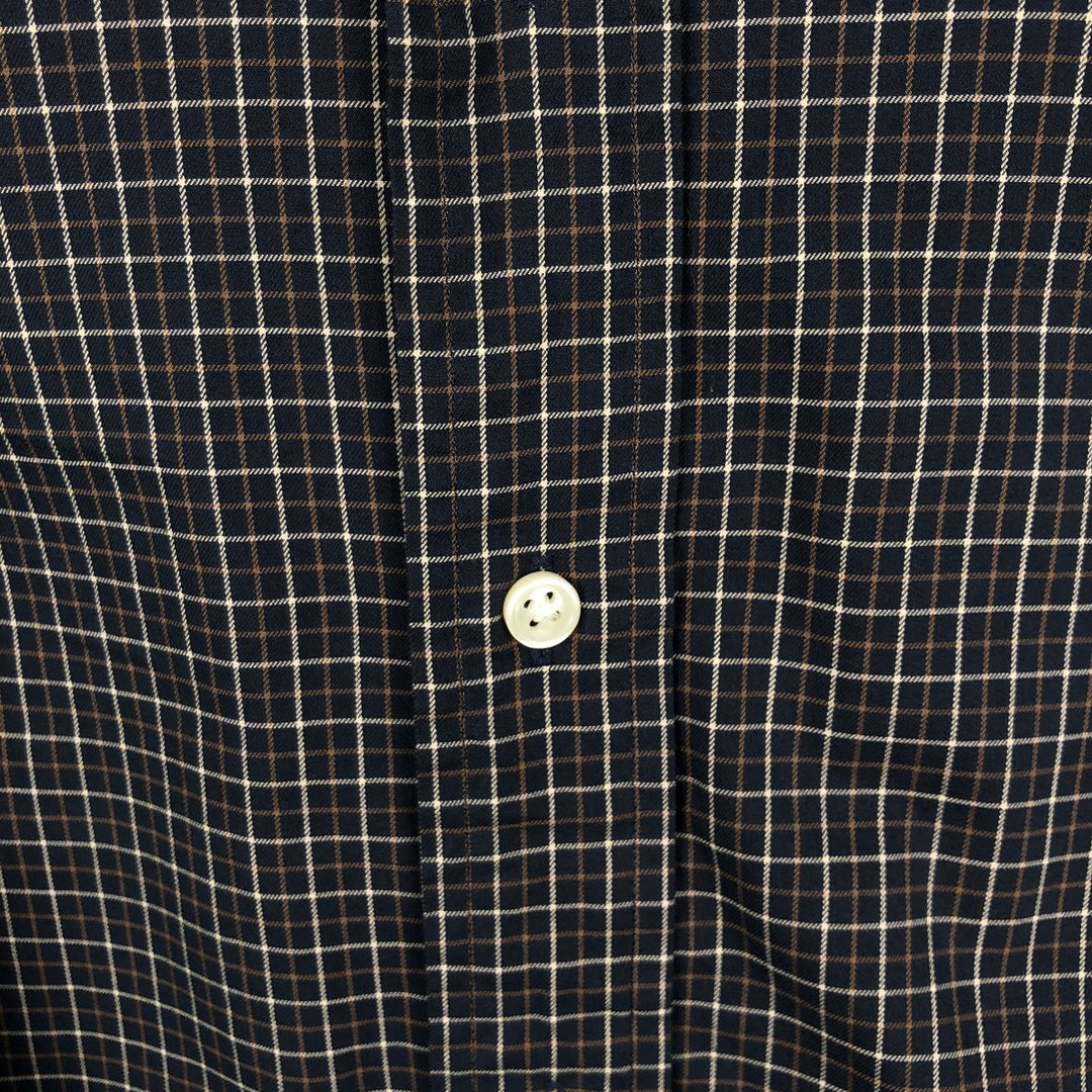 Ralph Lauren Classic Fit Long Sleeve Button Down Check Shirt, Men's Size L cotton black type Vintage Second Hand