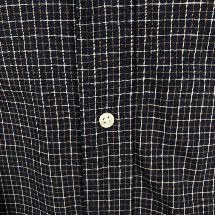 Ralph Lauren Classic Fit Long Sleeve Button Down Check Shirt, Men's Size L cotton black type Vintage Second Hand