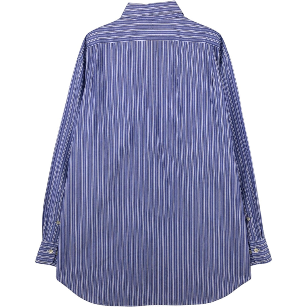 Ralph Lauren POLO by Ralph Lauren PHILIP Long-Sleeve Striped Shirt, Men's Size XL (approx.) cotton blue type Vintage Second Hand