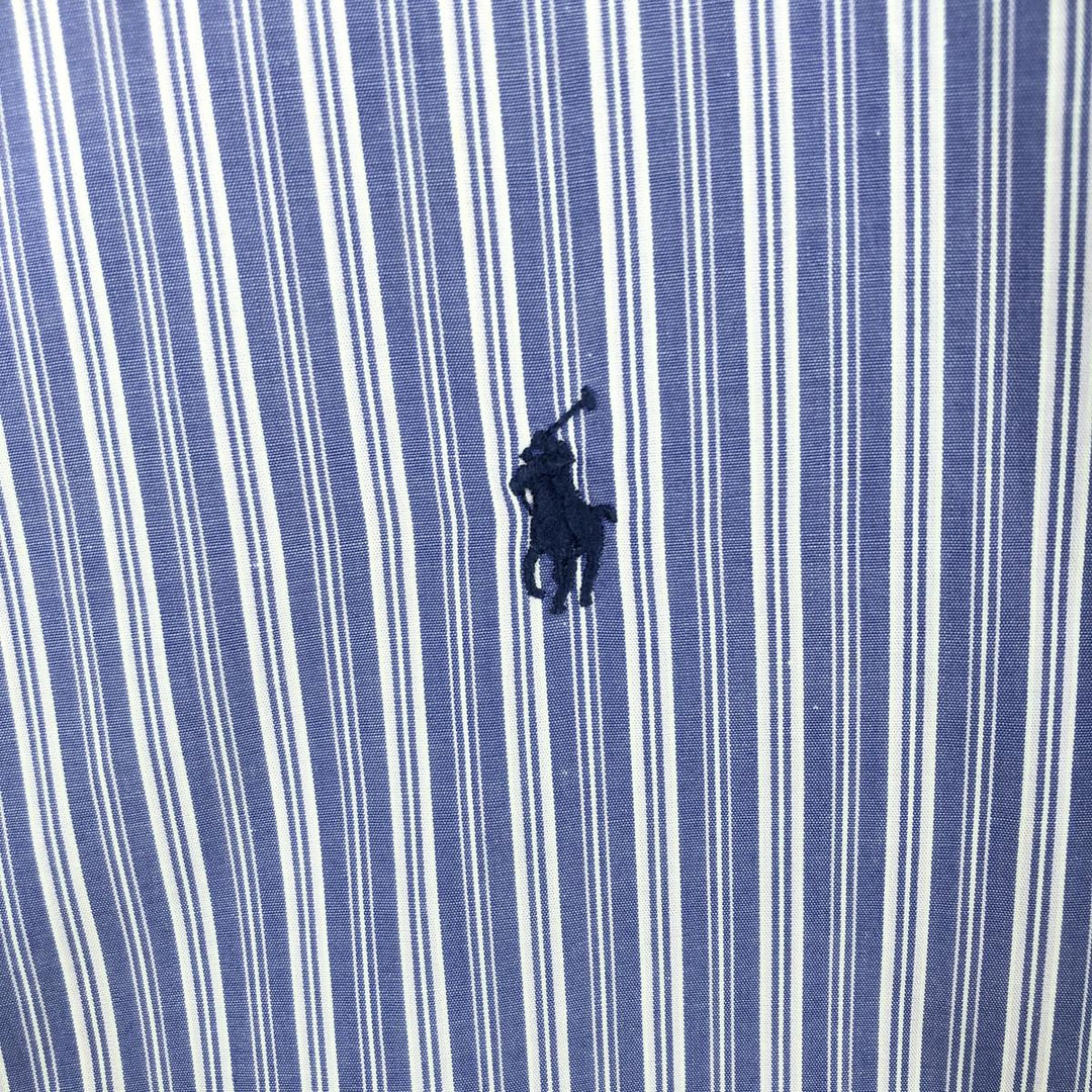 Ralph Lauren POLO by Ralph Lauren PHILIP Long-Sleeve Striped Shirt, Men's Size XL (approx.) cotton blue type Vintage Second Hand
