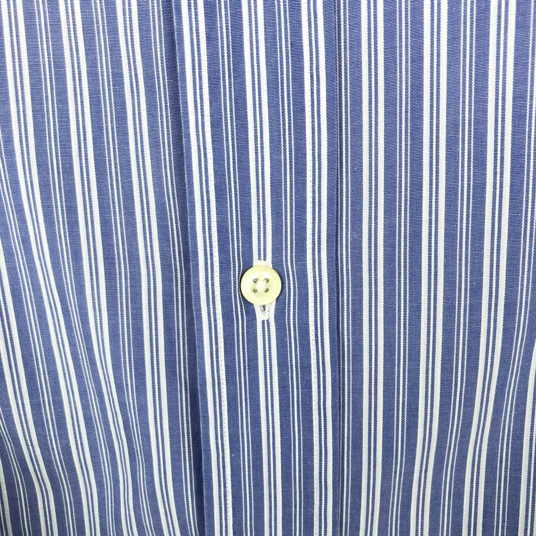 Ralph Lauren POLO by Ralph Lauren PHILIP Long-Sleeve Striped Shirt, Men's Size XL (approx.) cotton blue type Vintage Second Hand
