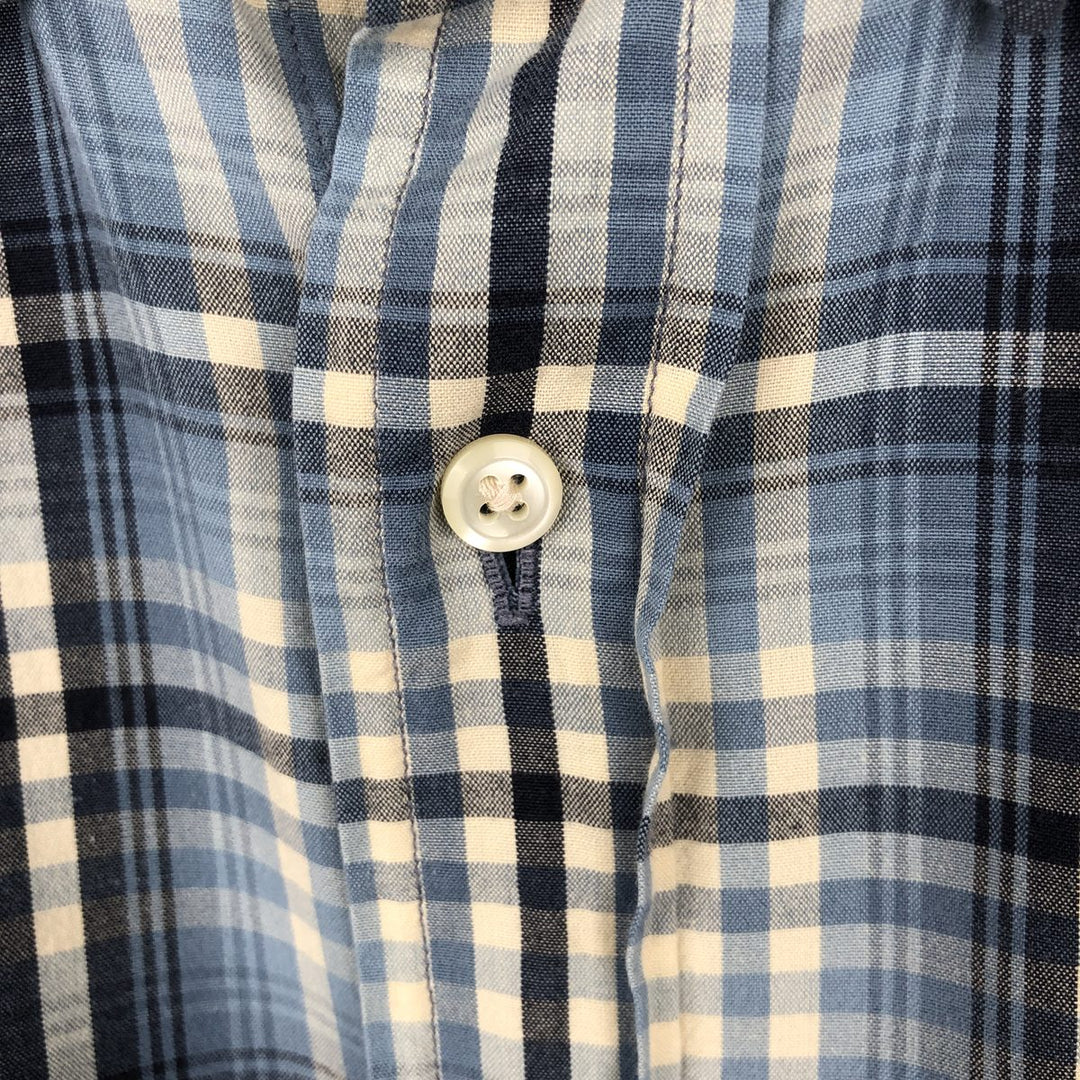Ralph Lauren POLO JEANS COMPANY Long-Sleeve Button-Down Check Shirt, Men's Size XL (approx.) cotton Blue type light blue Vintage Second Hand