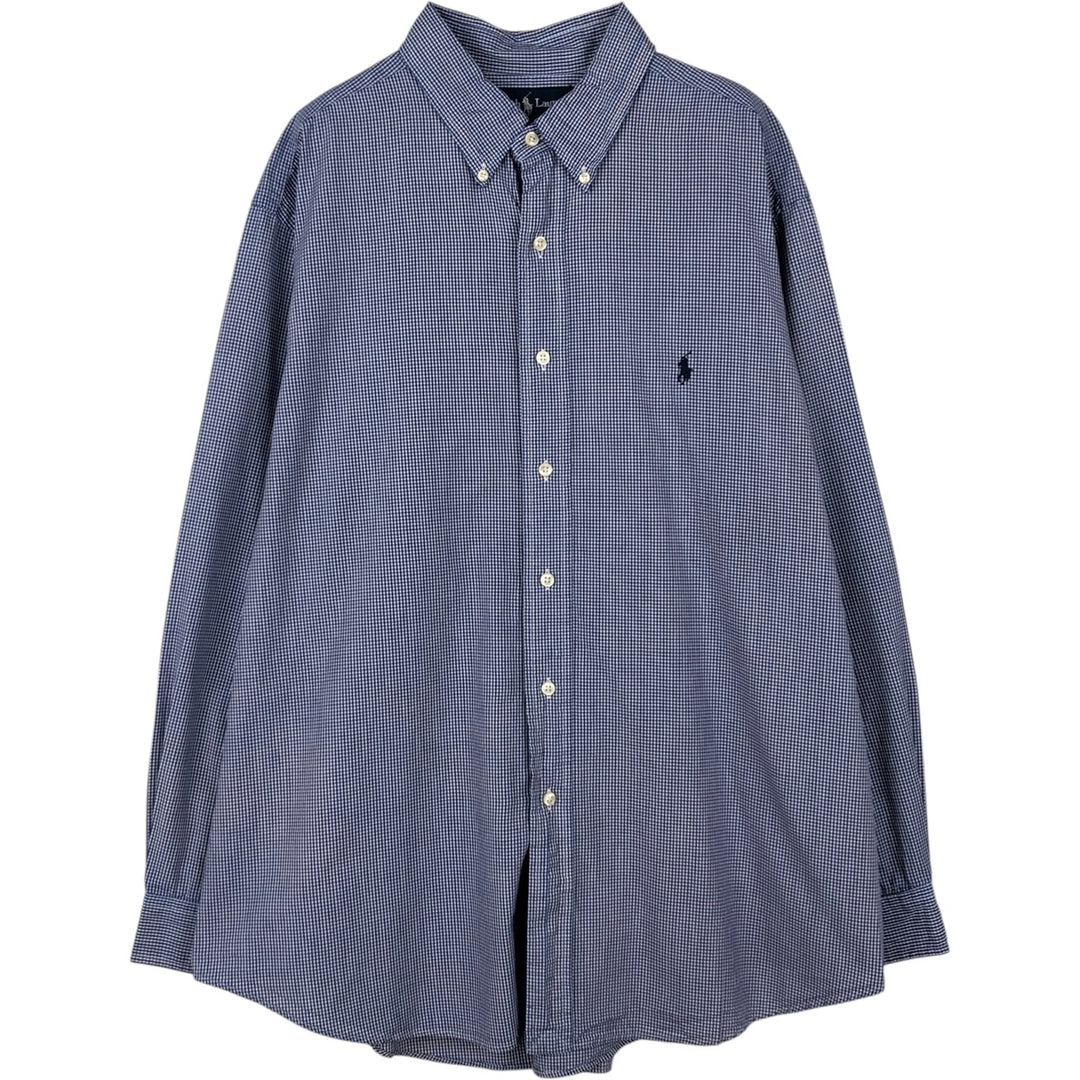 Ralph Lauren Classic Fit Long Sleeve Button Down Check Shirt Men's XL cotton blue type Vintage Second Hand