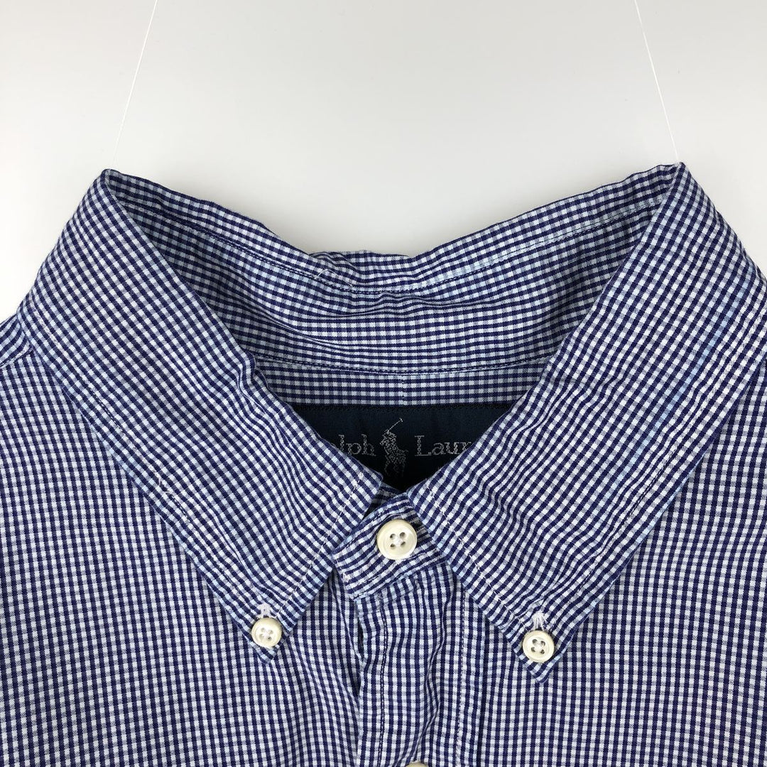 Ralph Lauren Classic Fit Long Sleeve Button Down Check Shirt Men's XL cotton blue type Vintage Second Hand