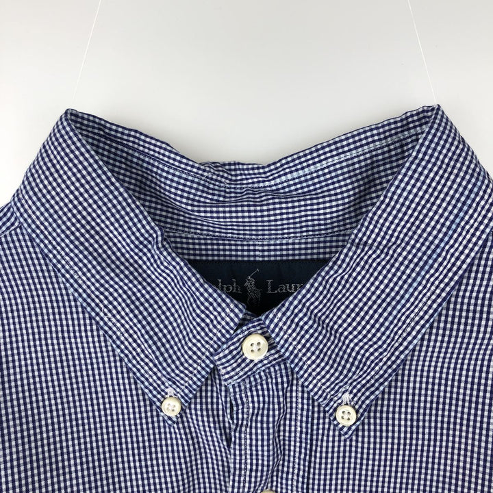 Ralph Lauren Classic Fit Long Sleeve Button Down Check Shirt Men's XL cotton blue type Vintage Second Hand