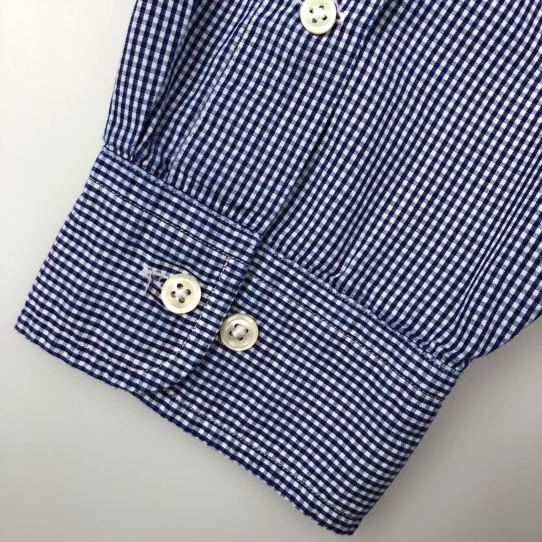 Ralph Lauren Classic Fit Long Sleeve Button Down Check Shirt Men's XL cotton blue type Vintage Second Hand