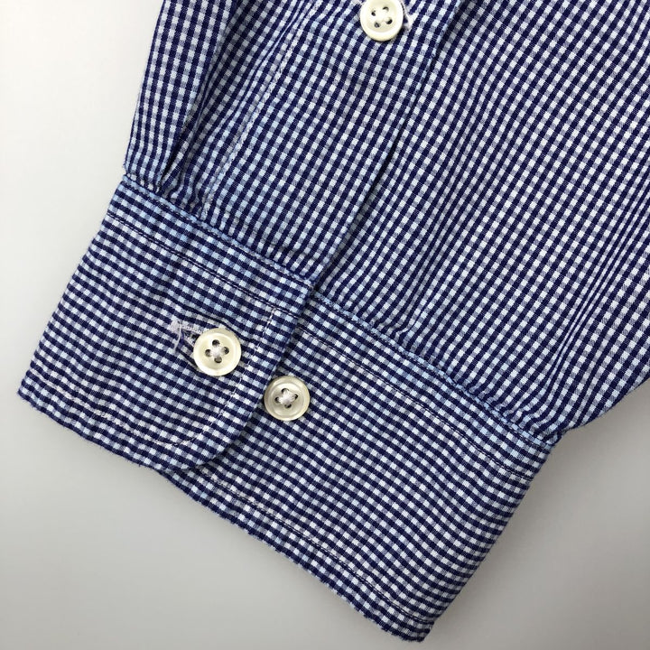 Ralph Lauren Classic Fit Long Sleeve Button Down Check Shirt Men's XL cotton blue type Vintage Second Hand