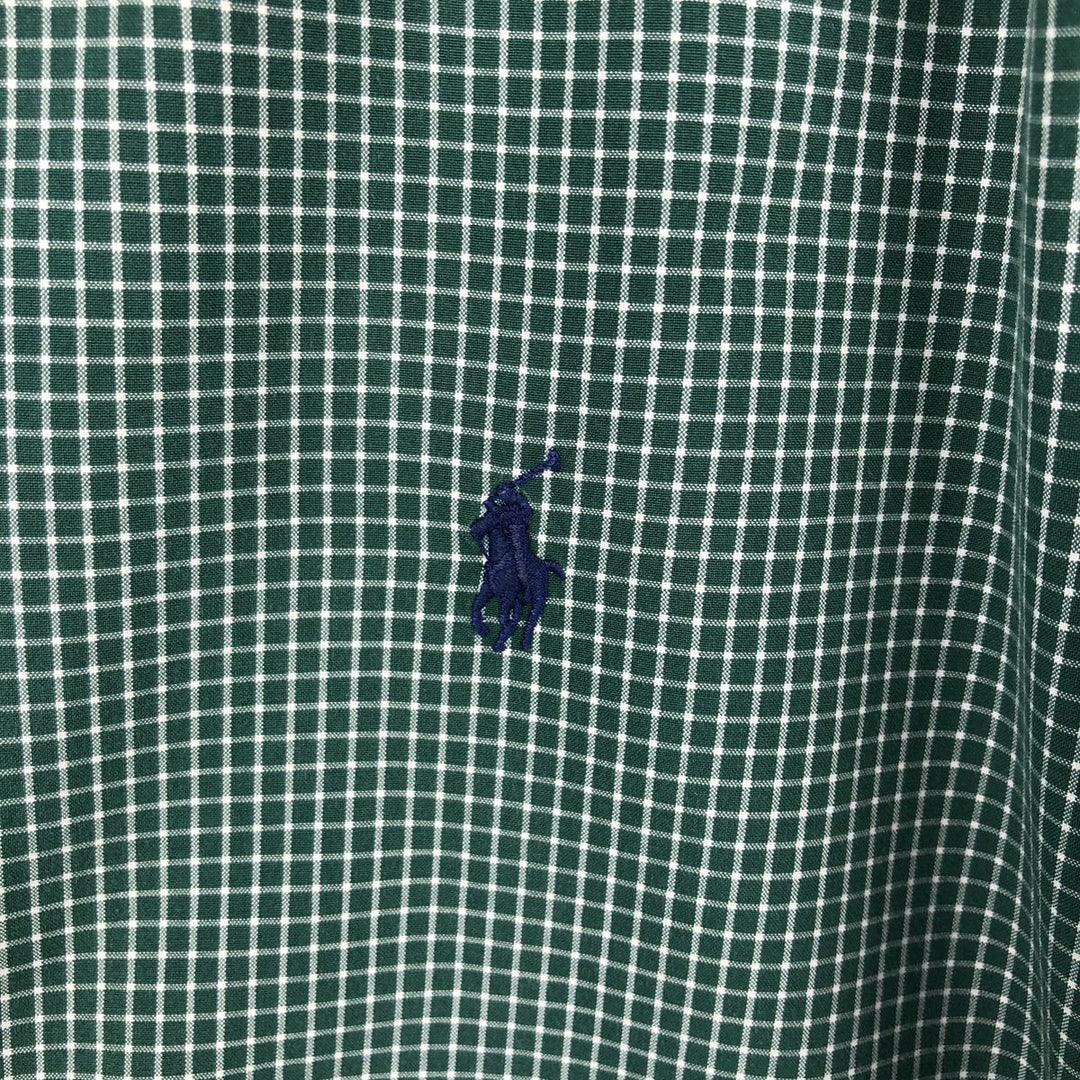 Ralph Lauren Classic Fit Long Sleeve Button Down Check Shirt Men's XL cotton green type Vintage Second Hand