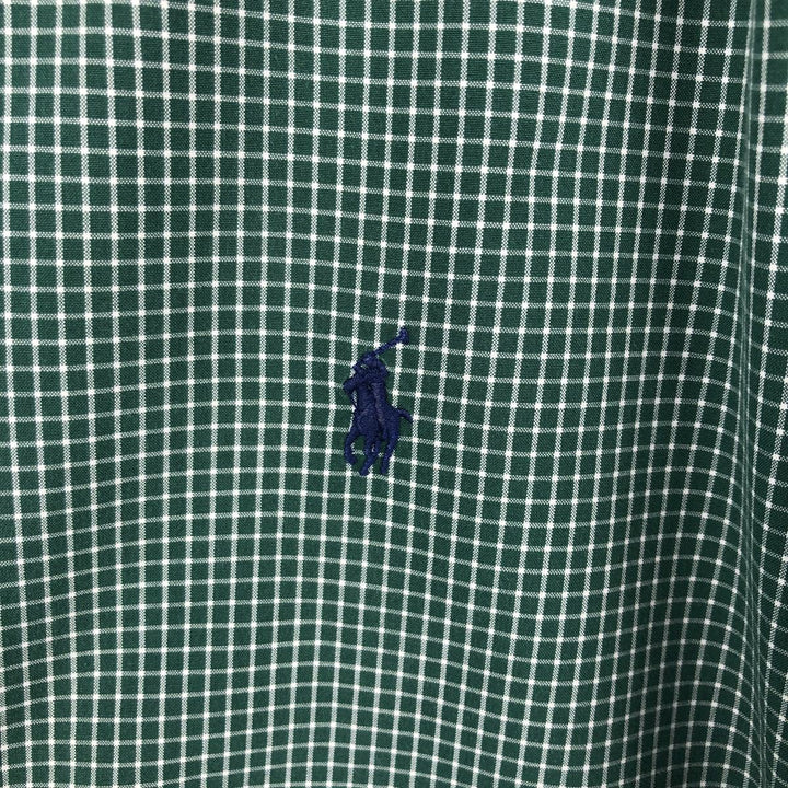 Ralph Lauren Classic Fit Long Sleeve Button Down Check Shirt Men's XL cotton green type Vintage Second Hand