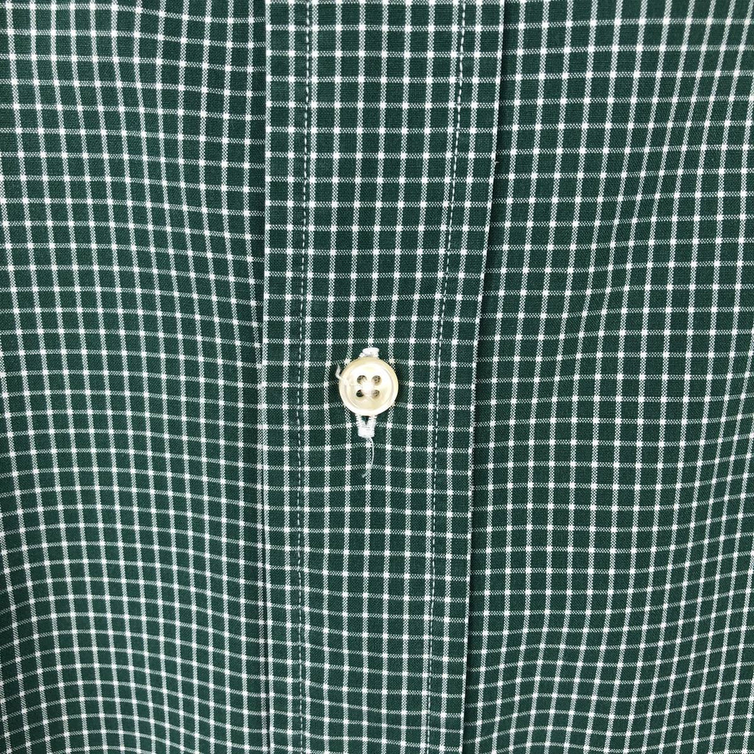 Ralph Lauren Classic Fit Long Sleeve Button Down Check Shirt Men's XL cotton green type Vintage Second Hand