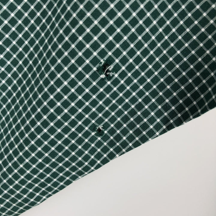 Ralph Lauren Classic Fit Long Sleeve Button Down Check Shirt Men's XL cotton green type Vintage Second Hand