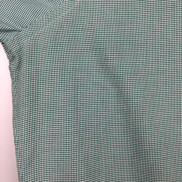 Ralph Lauren BLAKE Houndstooth Pattern Long Sleeve Button-Down Check Shirt, Men's Size XL cotton green type Vintage Second Hand