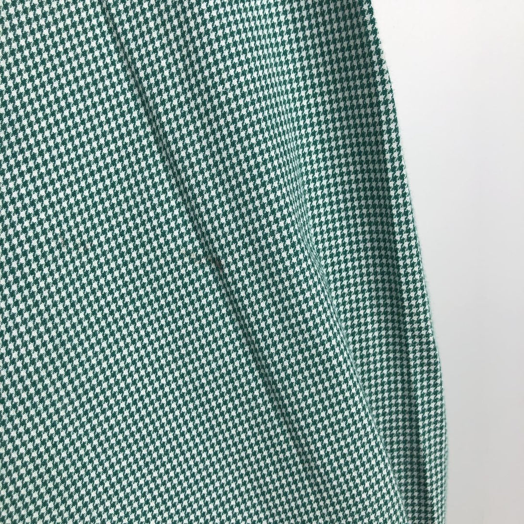 Ralph Lauren BLAKE Houndstooth Pattern Long Sleeve Button-Down Check Shirt, Men's Size XL cotton green type Vintage Second Hand