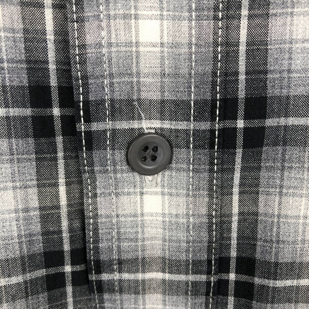 Ralph Lauren CHAPS Ombre Check Long-Sleeve Button-Down Check Shirt, Men's Size XL (approx.) unclear black type Vintage Second Hand