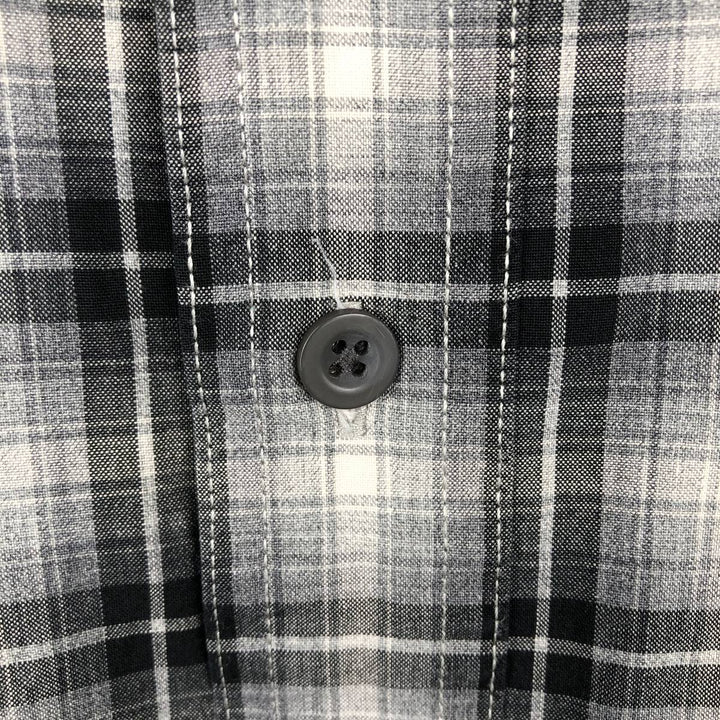 Ralph Lauren CHAPS Ombre Check Long-Sleeve Button-Down Check Shirt, Men's Size XL (approx.) unclear black type Vintage Second Hand