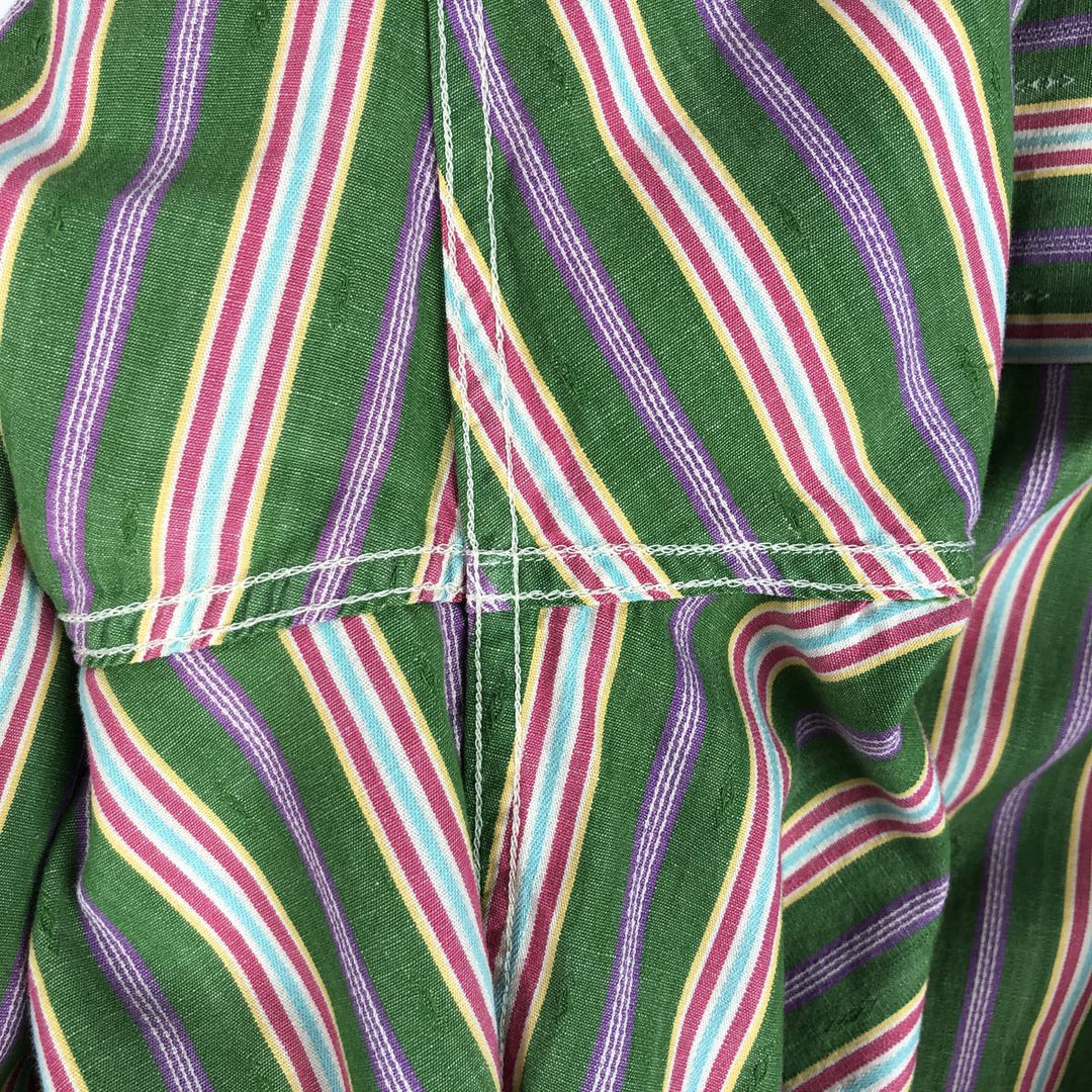 Ralph Lauren POLO by Ralph Lauren Multi-stripe Long-Sleeve Striped Shirt, Men's Size S (approx.) cotton green type Vintage Second Hand