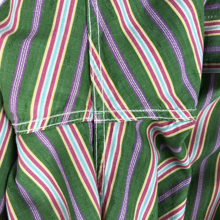 Ralph Lauren POLO by Ralph Lauren Multi-stripe Long-Sleeve Striped Shirt, Men's Size S (approx.) cotton green type Vintage Second Hand