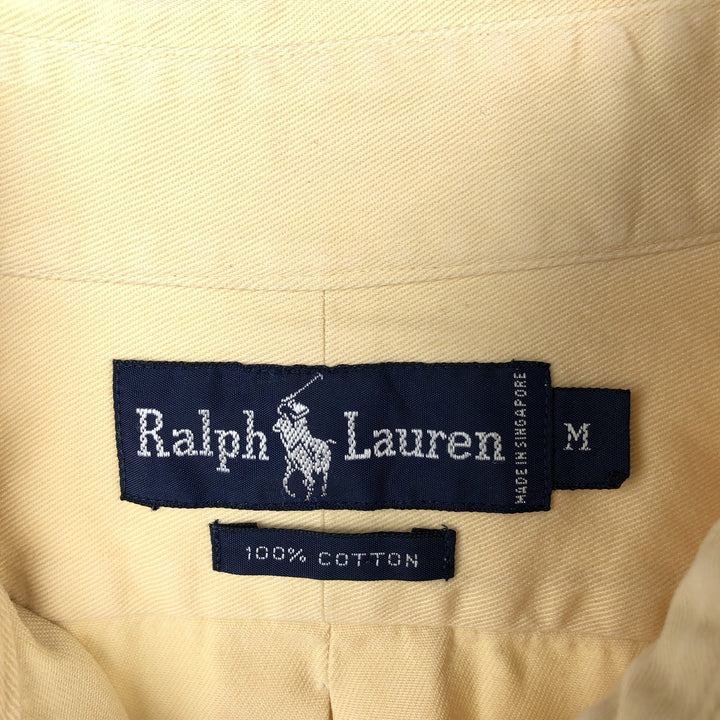 Ralph Lauren long sleeve button down shirt, men's size M cotton yellow type Vintage Second Hand