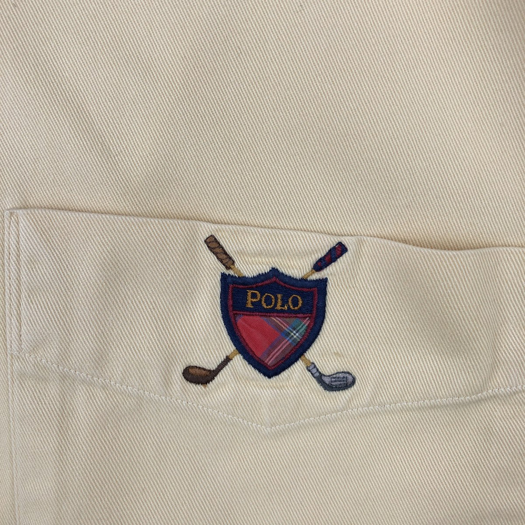 Ralph Lauren long sleeve button down shirt, men's size M cotton yellow type Vintage Second Hand