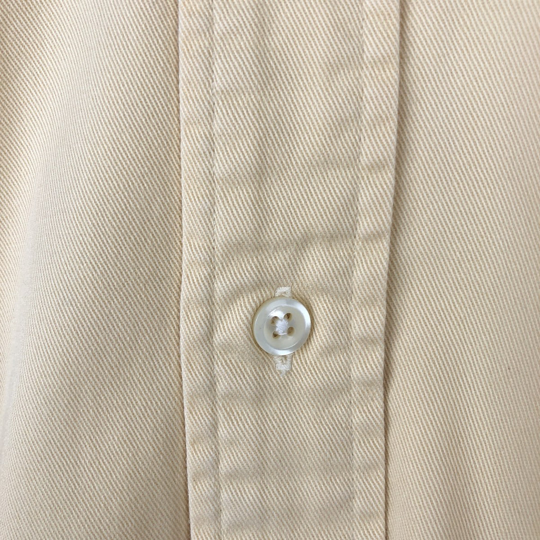 Ralph Lauren long sleeve button down shirt, men's size M cotton yellow type Vintage Second Hand
