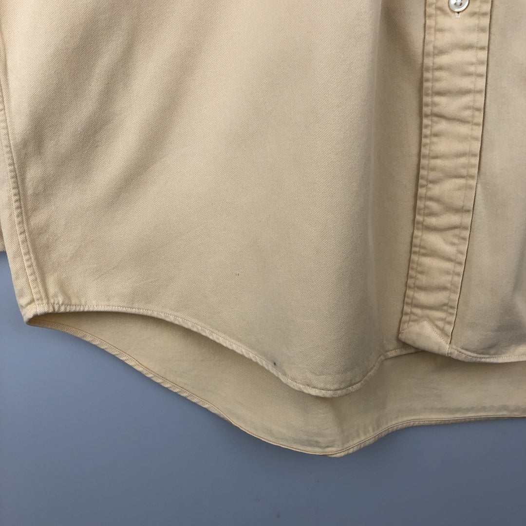 Ralph Lauren long sleeve button down shirt, men's size M cotton yellow type Vintage Second Hand