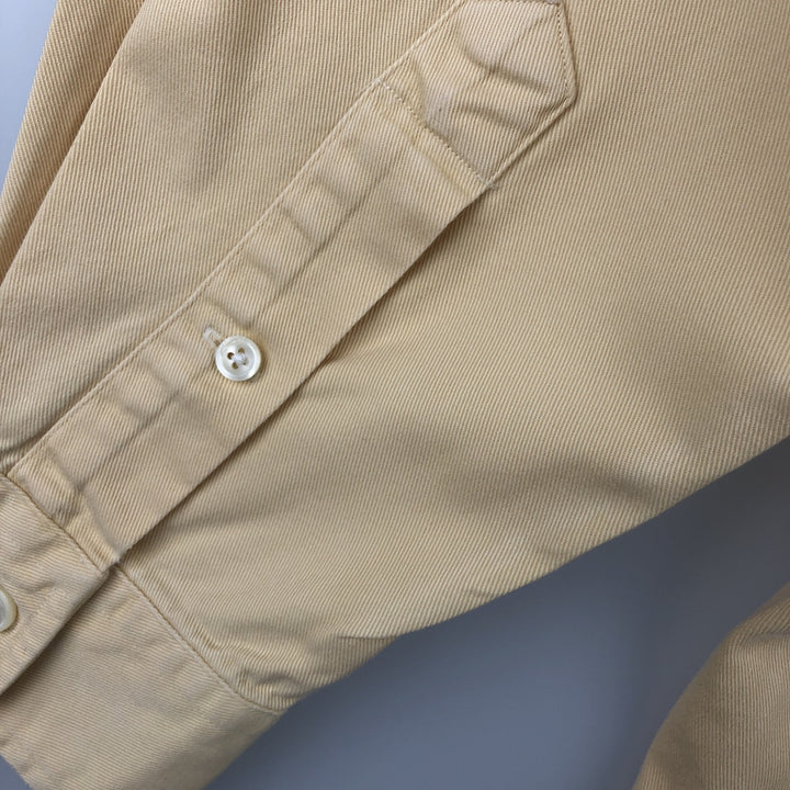 Ralph Lauren long sleeve button down shirt, men's size M cotton yellow type Vintage Second Hand