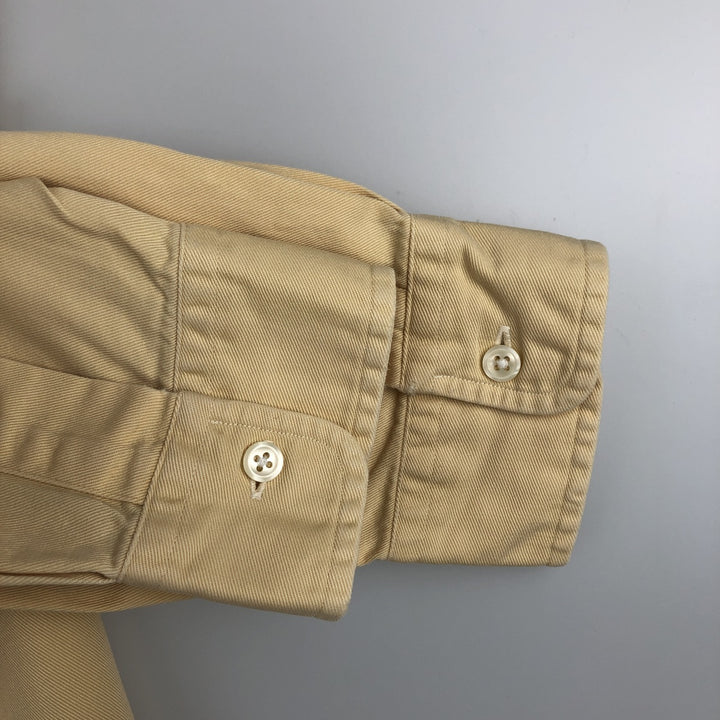 Ralph Lauren long sleeve button down shirt, men's size M cotton yellow type Vintage Second Hand