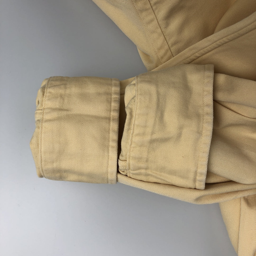Ralph Lauren long sleeve button down shirt, men's size M cotton yellow type Vintage Second Hand