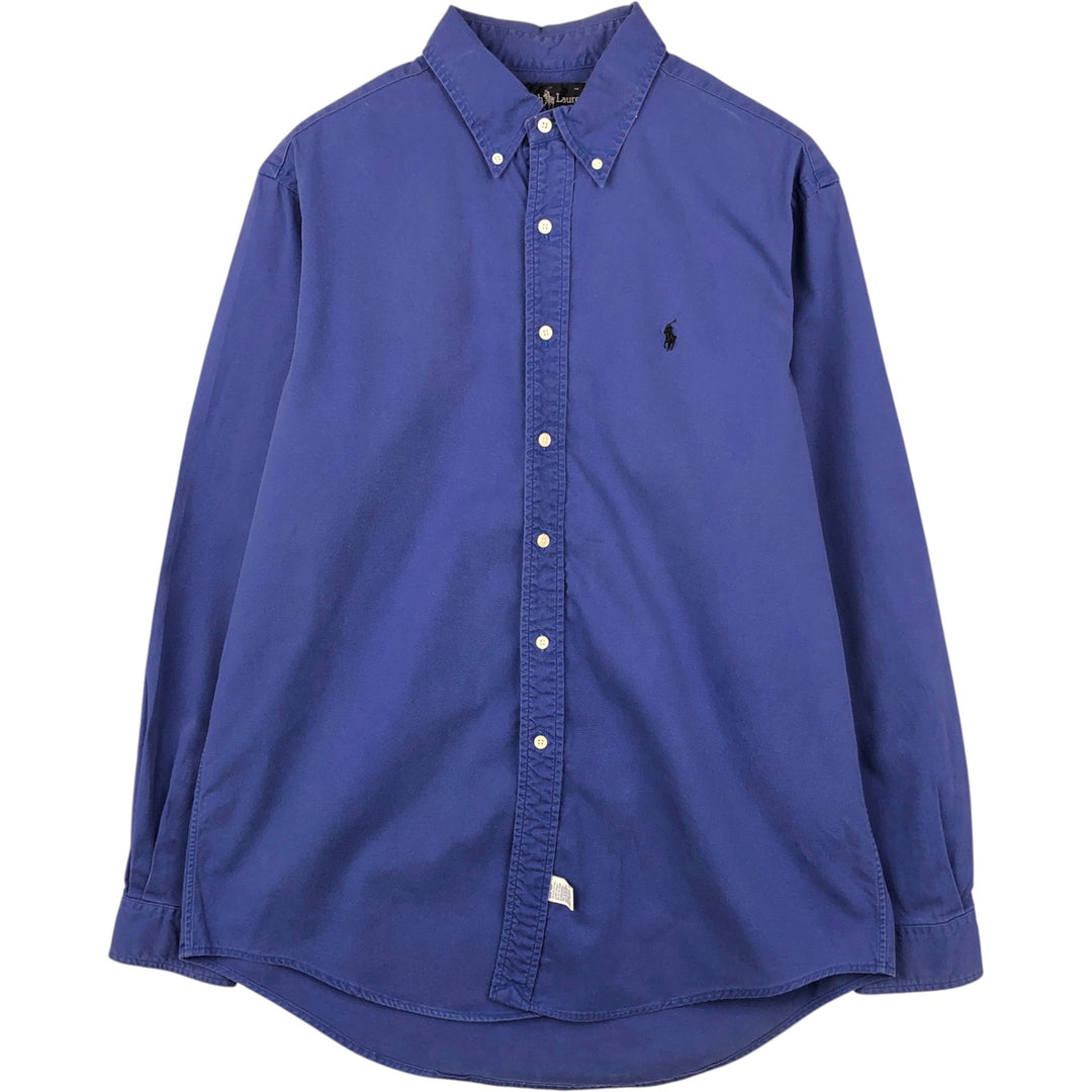 Ralph Lauren long sleeve button down shirt, men's size L cotton Navy blue Vintage Second Hand