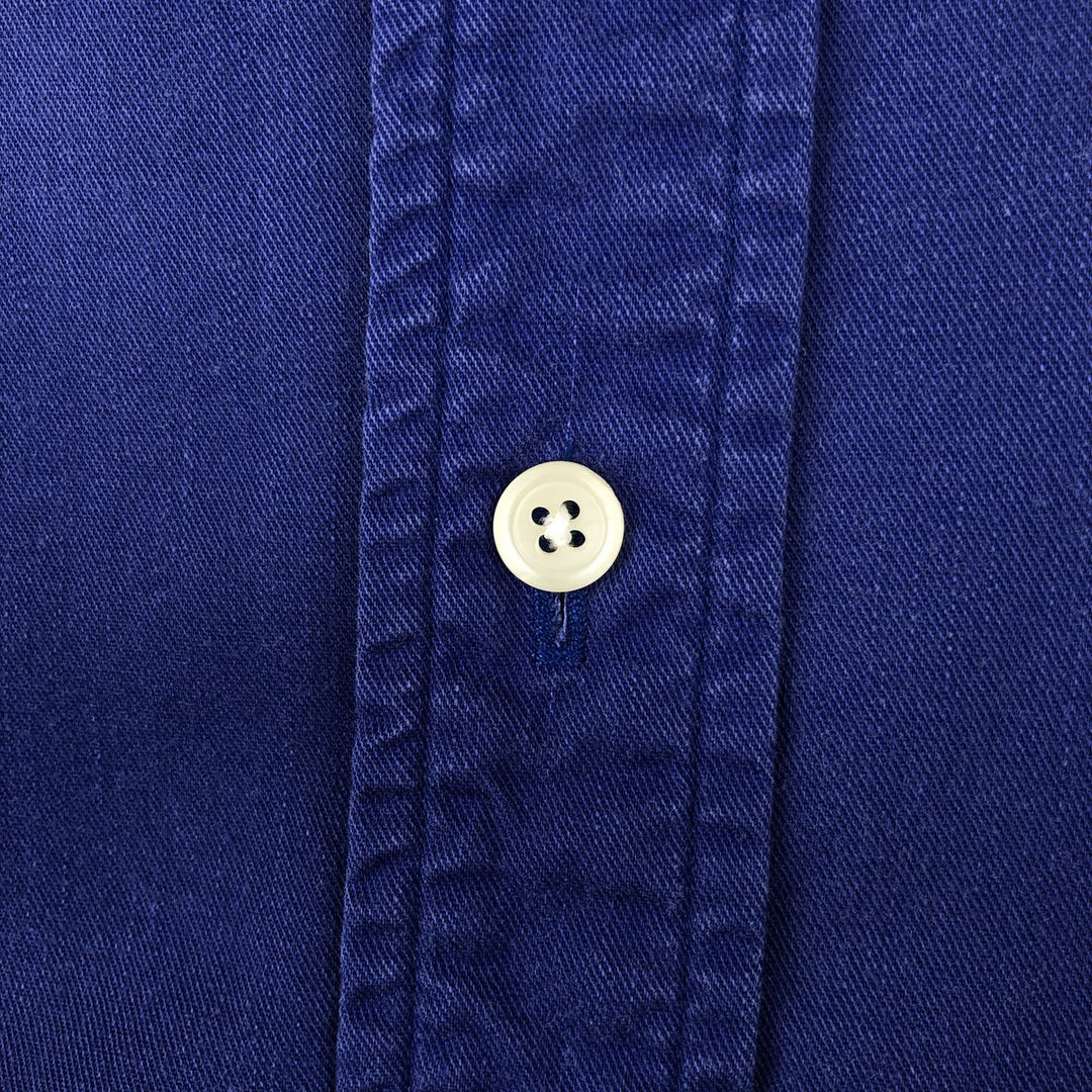 Ralph Lauren long sleeve button down shirt, men's size L cotton Navy blue Vintage Second Hand