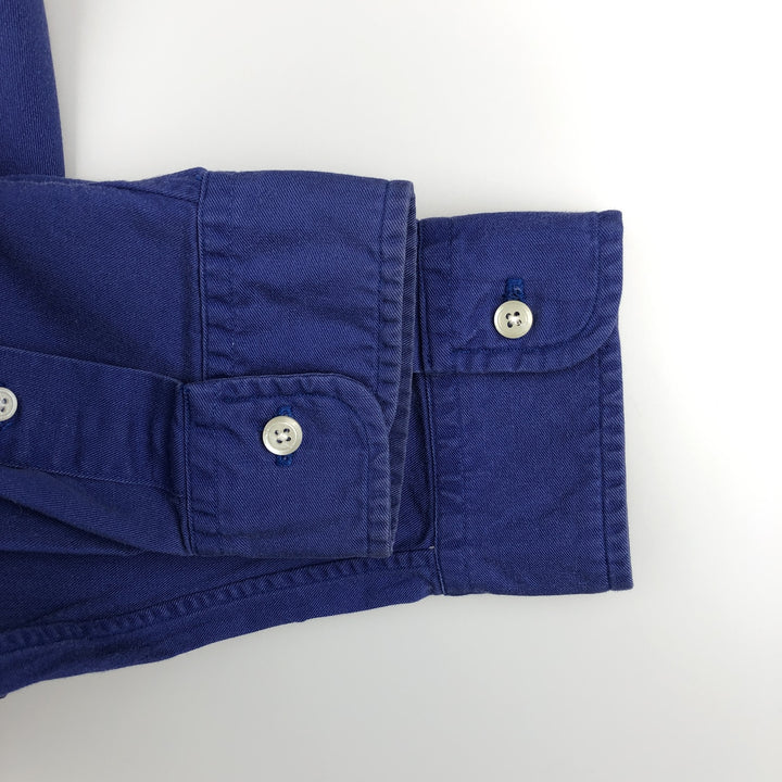 Ralph Lauren long sleeve button down shirt, men's size L cotton Navy blue Vintage Second Hand