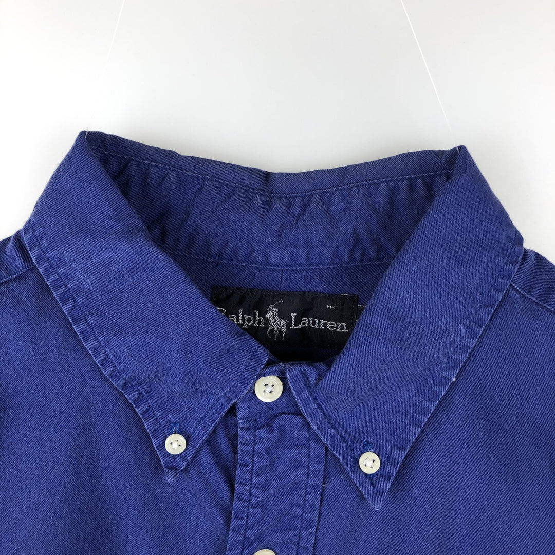 Ralph Lauren long sleeve button down shirt, men's size L cotton Navy blue Vintage Second Hand