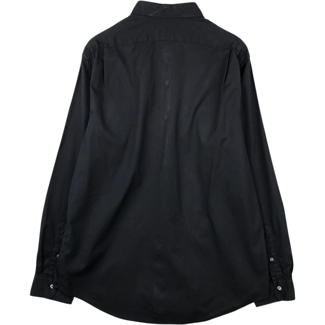 Ralph Lauren POLO RALPH LAUREN Wide Collar Long Sleeve Cotton Shirt, Men's Size XL (approx.) cotton black type Vintage Second Hand