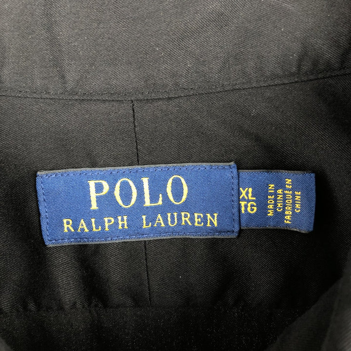 Ralph Lauren POLO RALPH LAUREN Wide Collar Long Sleeve Cotton Shirt, Men's Size XL (approx.) cotton black type Vintage Second Hand