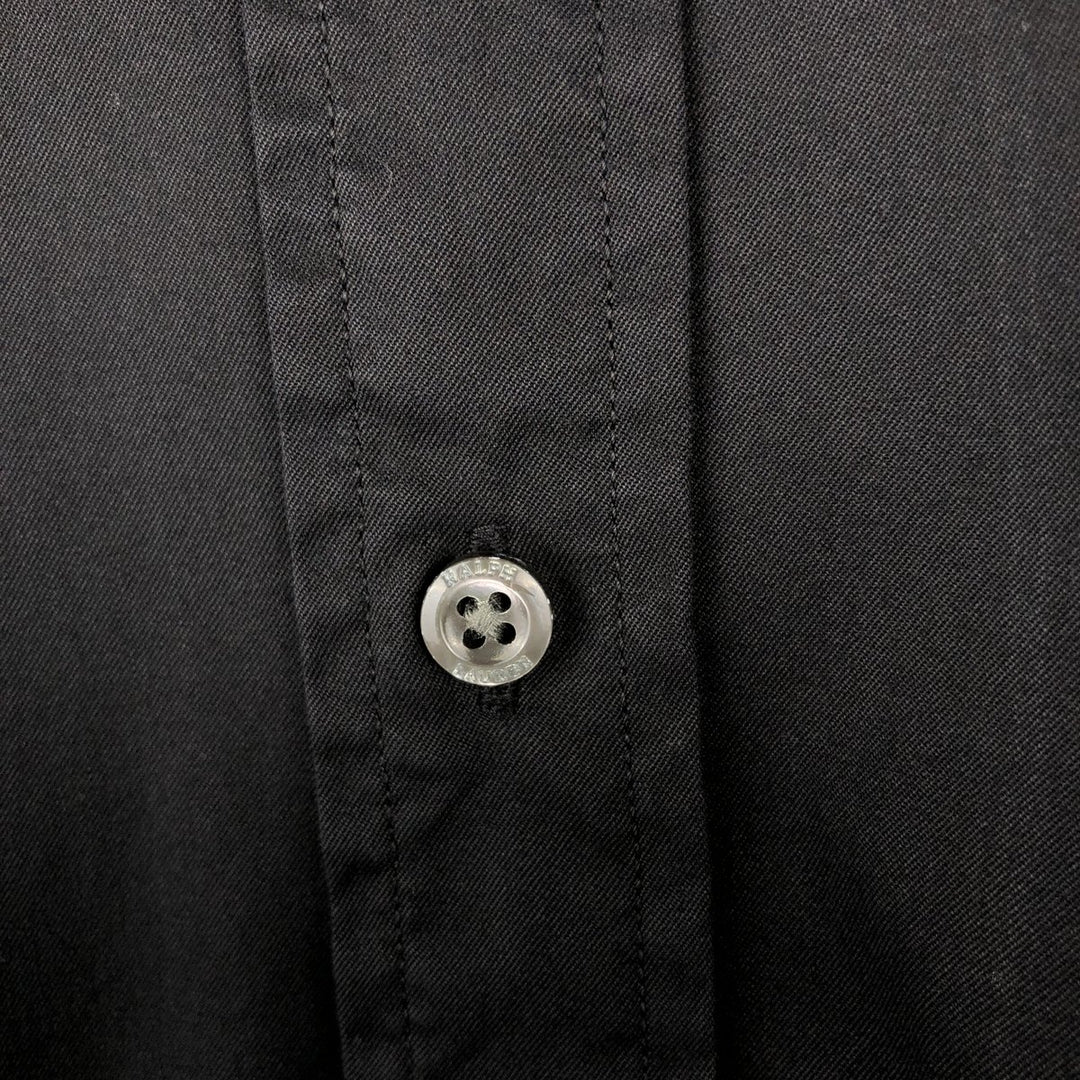 Ralph Lauren POLO RALPH LAUREN Wide Collar Long Sleeve Cotton Shirt, Men's Size XL (approx.) cotton black type Vintage Second Hand