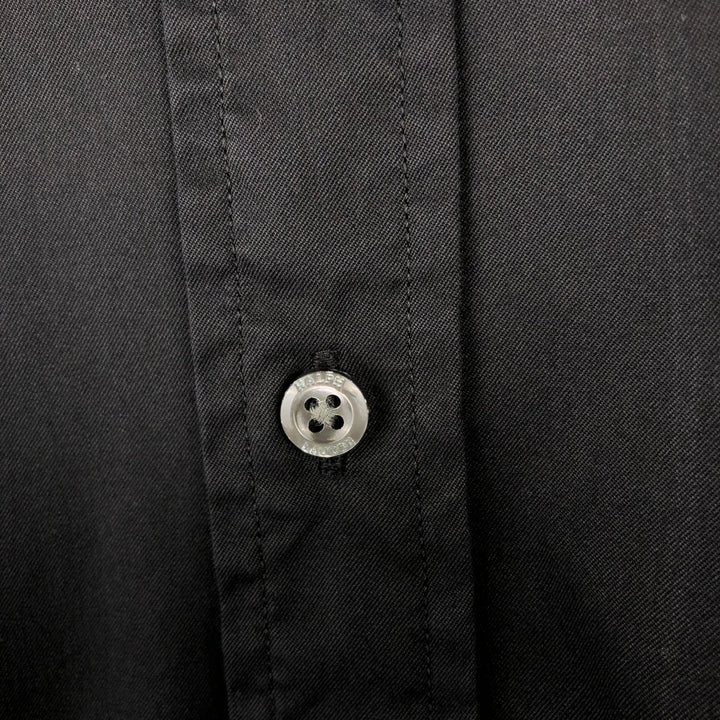 Ralph Lauren POLO RALPH LAUREN Wide Collar Long Sleeve Cotton Shirt, Men's Size XL (approx.) cotton black type Vintage Second Hand