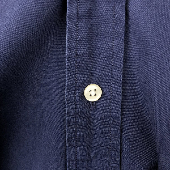 Ralph Lauren CUSTOM FIT long sleeve button down shirt, men's size L cotton navy blue type Vintage Second Hand