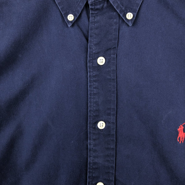 Ralph Lauren BLAKE long sleeve button down shirt, men's size L cotton navy blue type Vintage Second Hand