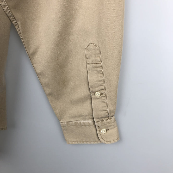 Ralph Lauren BLAIRE long sleeve button down shirt, men's XL size cotton Beige type Vintage Second Hand