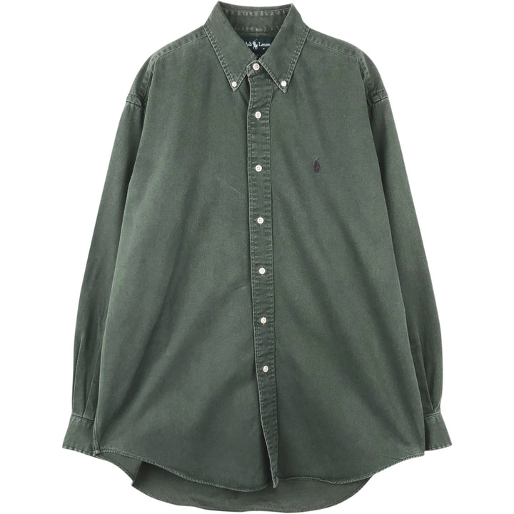 Ralph Lauren BLAKE long sleeve button down shirt, men's size M cotton Charcoal Vintage Second Hand