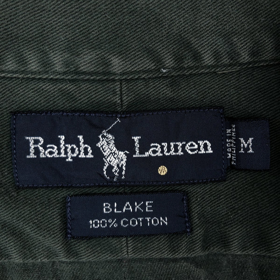 Ralph Lauren BLAKE long sleeve button down shirt, men's size M cotton Charcoal Vintage Second Hand