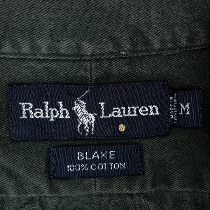 Ralph Lauren BLAKE long sleeve button down shirt, men's size M cotton Charcoal Vintage Second Hand