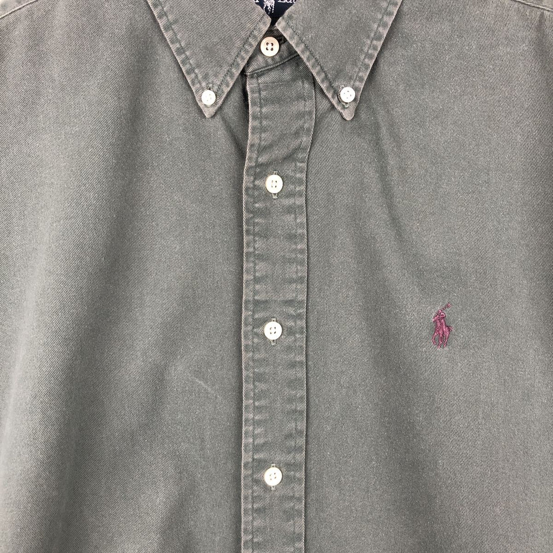 Ralph Lauren BLAKE long sleeve button down shirt, men's size M cotton Charcoal Vintage Second Hand