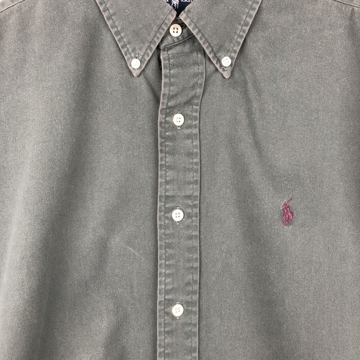 Ralph Lauren BLAKE long sleeve button down shirt, men's size M cotton Charcoal Vintage Second Hand