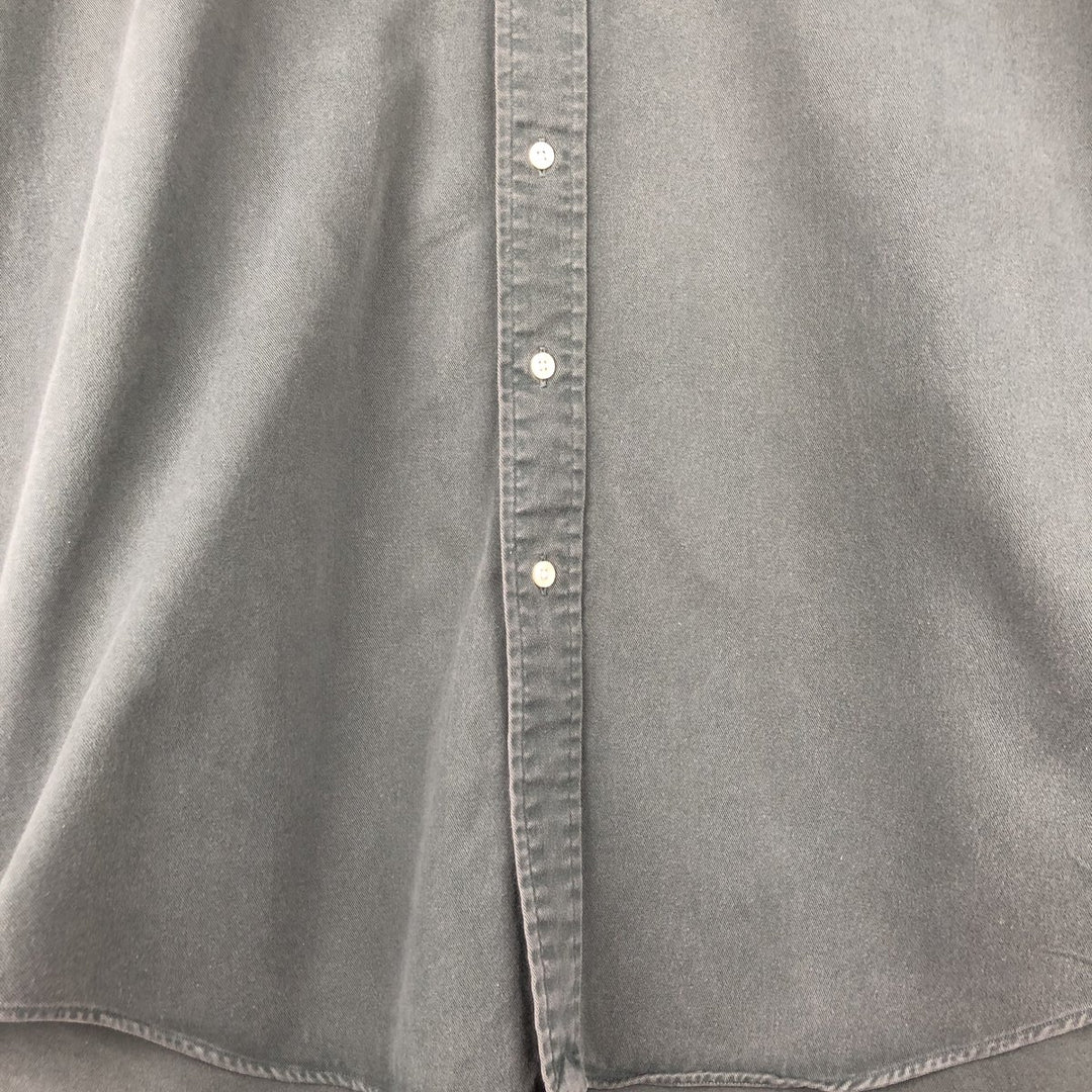 Ralph Lauren BLAKE long sleeve button down shirt, men's size M cotton Charcoal Vintage Second Hand