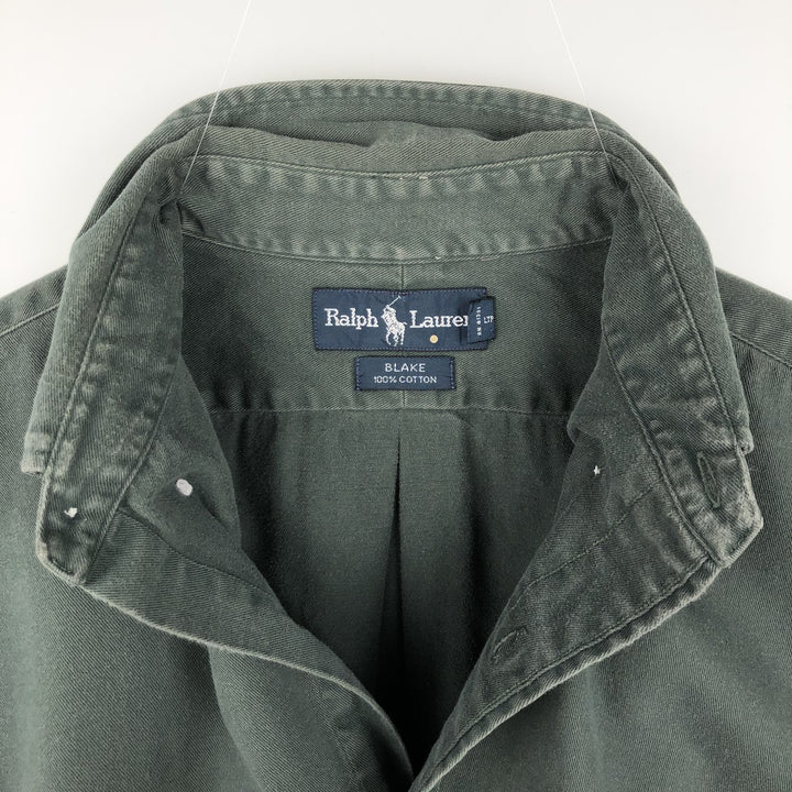 Ralph Lauren BLAKE long sleeve button down shirt, men's size M cotton Charcoal Vintage Second Hand